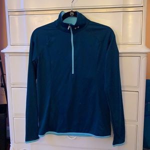 Teal Quarter Zip athletic sweatshirt